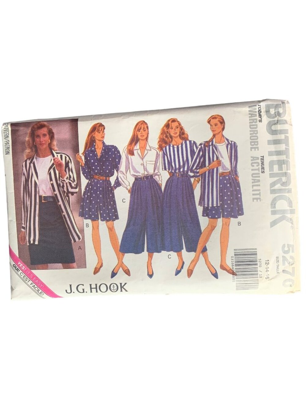 Butterick 5270 Sewing Pattern Women's Shirt Skirt J.G. Hook 12-14-16 Uncut